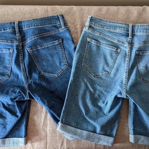 2 Bermuda shorts high rise rolled up leg openings. very gd condition